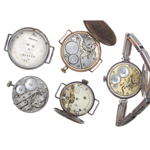 570 - Silver (0.935) lady's bracelet watch for repair, enamel dial branded Tensen, unsigned lever movement... 