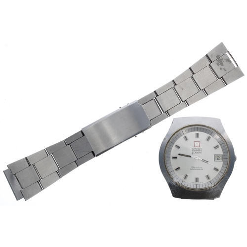 575 - Omega Electronic f300Hz Chromometer stainless steel gentleman's wristwatch head for repair/spares, r... 