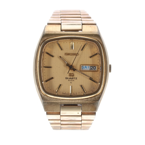 589 - Seiko SQ quartz 4004 gold plated stainless steel gentleman's wristwatch in need of repair, ref. 4633... 