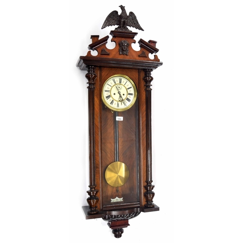 1694 - Walnut Vienna regulator wall clock, the 7