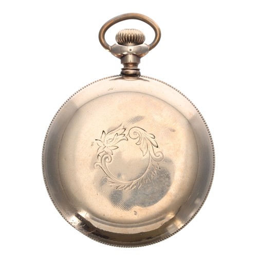 287 - Waltham gold plated lever pocket watch, circa 1906, no. 14899091, the dial with Roman numerals, inne... 