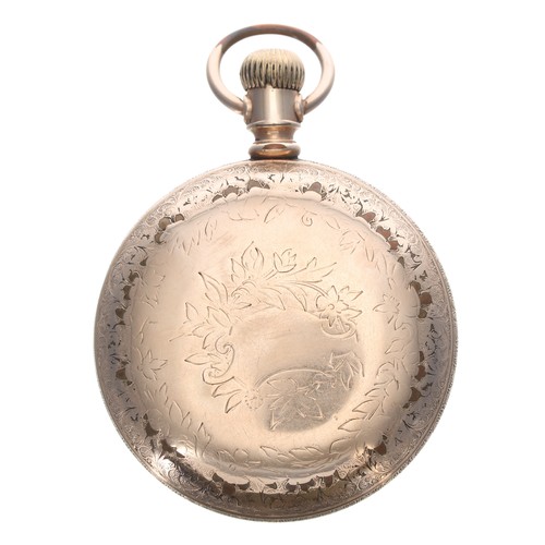 313 - Elgin gold plated lever pocket watch, circa 1918, no. 21109270, signed dial with bold Arabic numeral... 