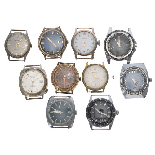 595 - Ten assorted vintage gentleman's wristwatches for repair/parts (10)