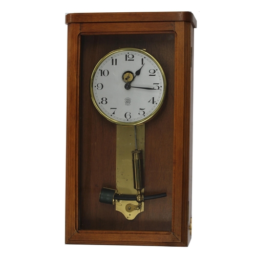 1114 - ATO half second electric master wall clock, ser. no. 111178, the 5.5