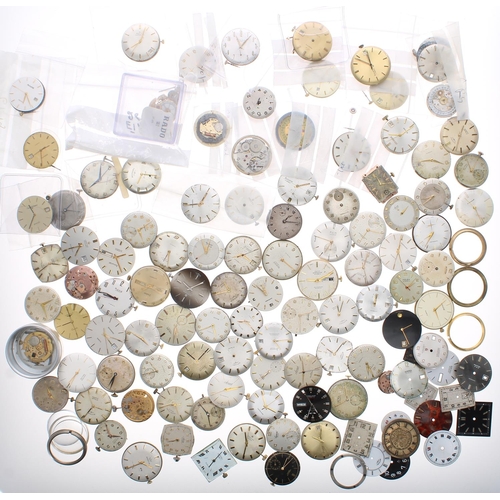 644 - Quantity of mechanical, quartz and automatic wristwatch movements to include Omega, Junghans, Accuri... 