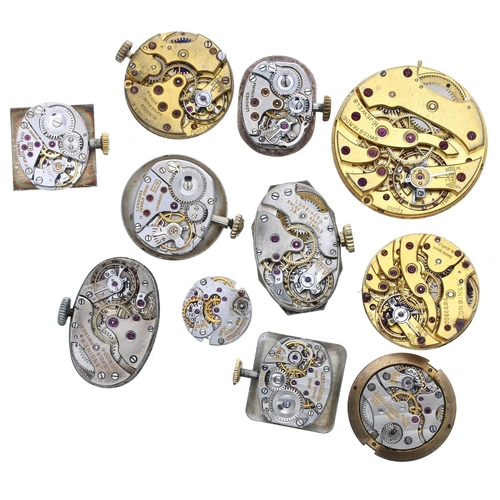 649 - Seven Longines ladies wristwatch movements; together with a cal. 12.92 16 jewel wristwatch movement ... 