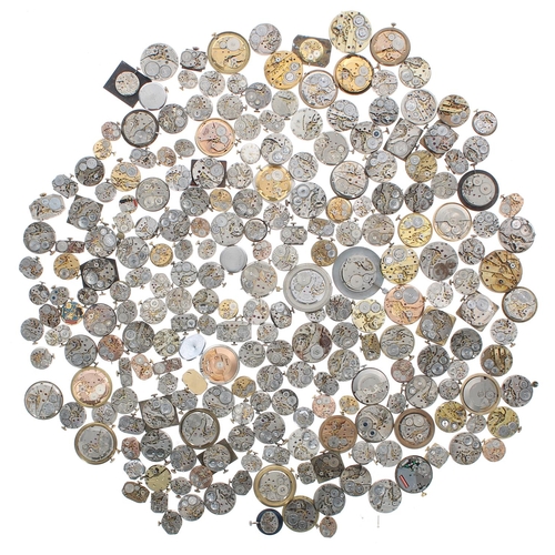 655 - Large quantity of wristwatch movements to include Waltham, Rotary, Accurist, Cyma, Record, Vertex, T... 