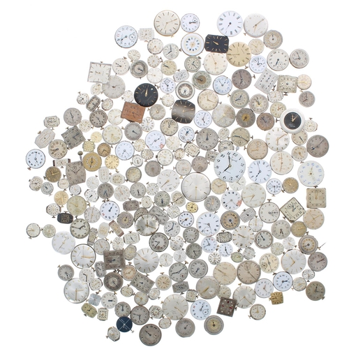 655 - Large quantity of wristwatch movements to include Waltham, Rotary, Accurist, Cyma, Record, Vertex, T... 