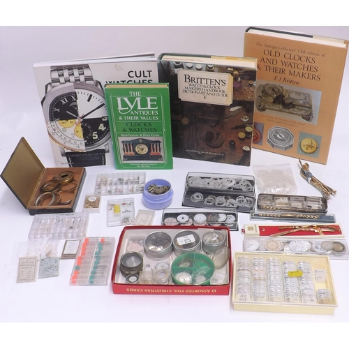 662 - Quantity of assorted wristwatch parts, spares and accessories to include dials, quartz movements, mo... 