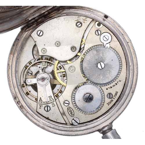 685 - Silver lever pocket watch, Birmingham 1919, 7 jewel movement signed D.F&C., with compensated bal... 