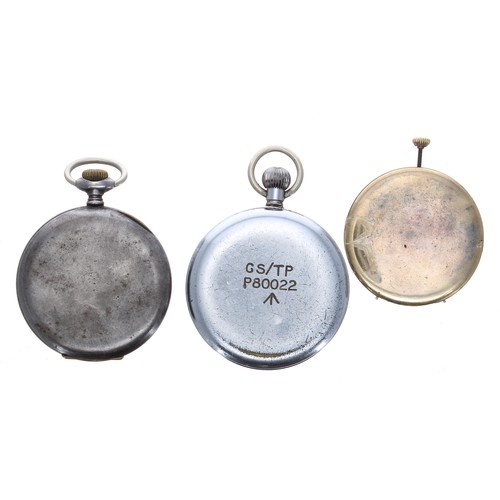 687 - Helvetia British Military nickel cased lever pocket watch, signed cal. 32A movement inscribed Genera... 