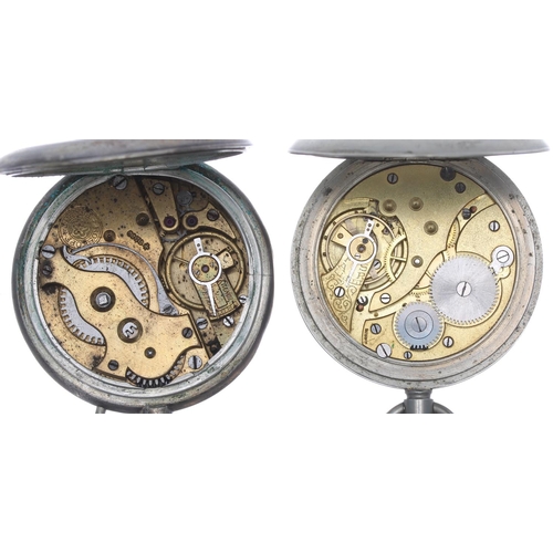 691 - Roskopf Patent Wille Freres white metal (0.800) lever pocket watch, signed gilt frosted movement, si... 