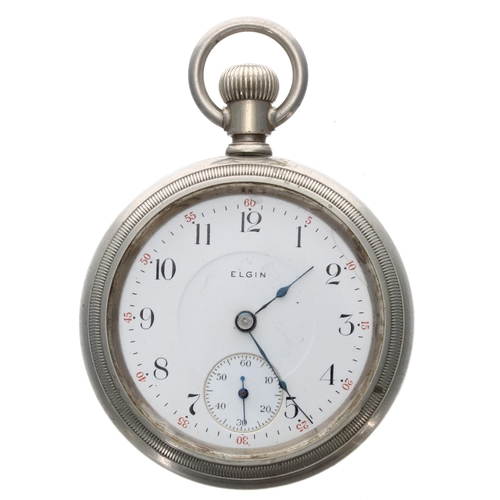 695 - Elgin National Watch Co. nickel cased lever pocket watch, circa 1910, signed 17 jewel movement, no. ... 