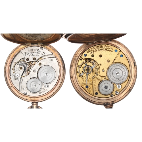 700 - Waltham gold plated lever pocket watch, signed movement, no. 6361188, the dial with Arabic numerals,... 