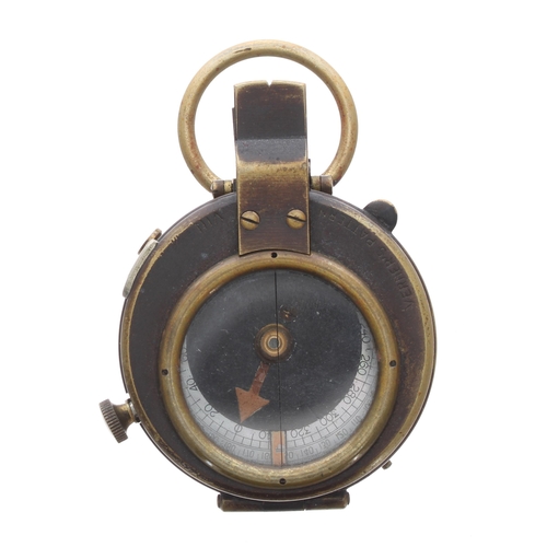 701 - WWI officer's Venner's Pattern VIII Military compass in the original tan leather case, inscribed '19... 