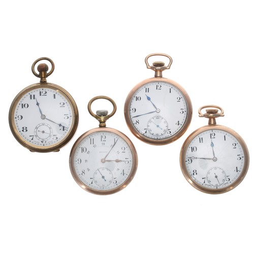 705 - Four assorted gold plated pocket watches (4)