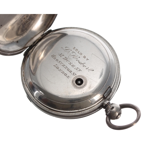 707 - Silver fusee lever pocket watch for repair, London 1865, unsigned movement, no. 8129, dust cover, th... 