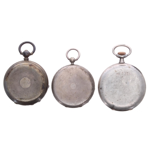 708 - Silver lever pocket watch, import hallmarks London 1911, 47mm (lacking glass and subsidiary hand); t... 