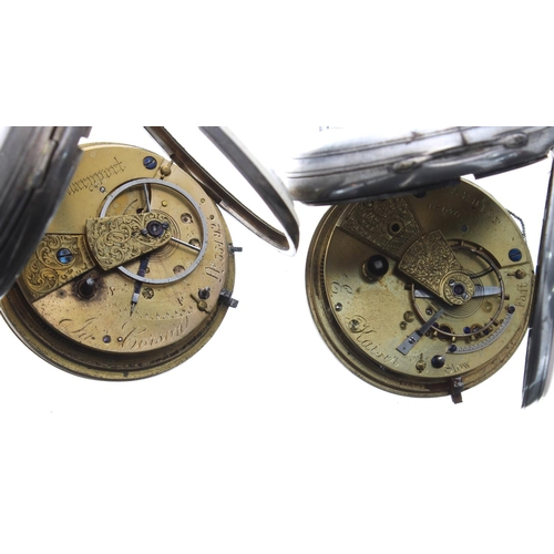 712 - Silver fusee lever pocket watch for repair, Chester 1854, the movement signed Jas Corson, Liverpool,... 