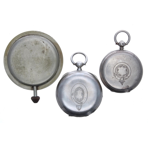 717 - Silver lever pocket watch for repair, unsigned gilt frosted movement, no. 152406, within a plain cas... 