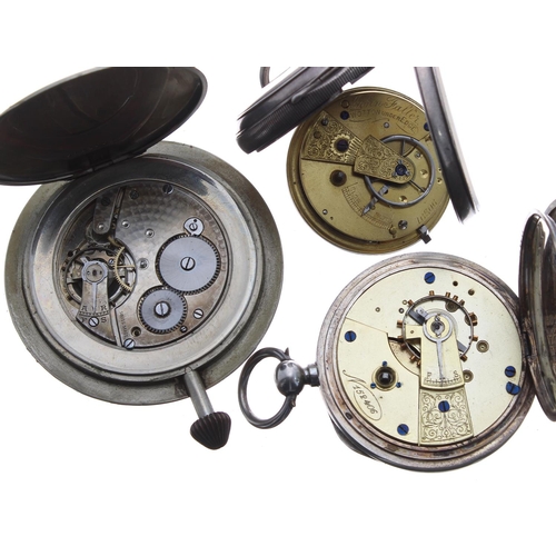 717 - Silver lever pocket watch for repair, unsigned gilt frosted movement, no. 152406, within a plain cas... 