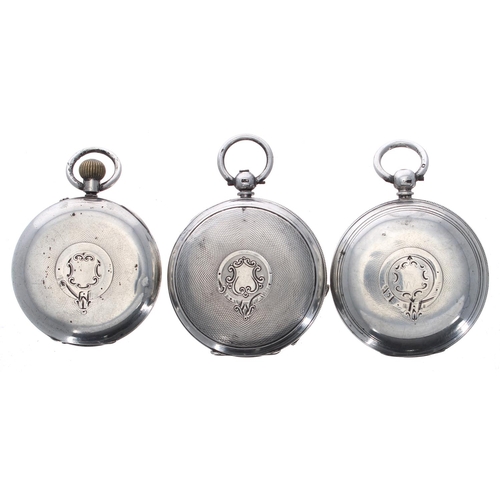 726 - Waltham for Langdon Davies & Co silver lever engine turned pocket watch for repair; together wit... 