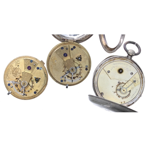 737 - Two H. Samuel 'The Climate Trip Action Patent' silver lever engine turned pocket watches for repair;... 