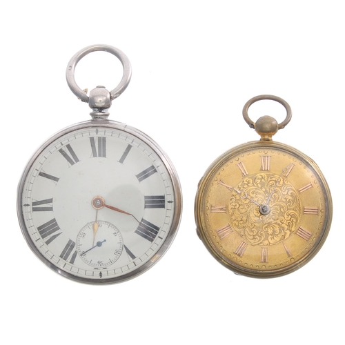 753 - Silver fusee lever pocket watch for repair, London 1871, the movement signed Thos Parkin, Dodworth, ... 