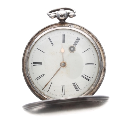 755 - Victorian silver verge hunter pocket watch, London 1839, the fusee movement signed W'm Mann, Glocest... 