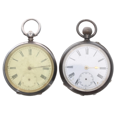 759 - Continental silver (0.935) lever engine turned pocket watch, three quarter plate movement with compe... 