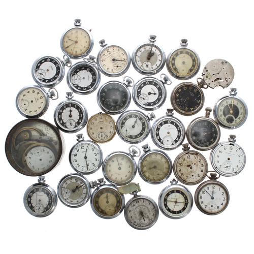 763 - Quantity of Smiths and Ingersoll chrome cased pocket watches for repair, cases and parts... 