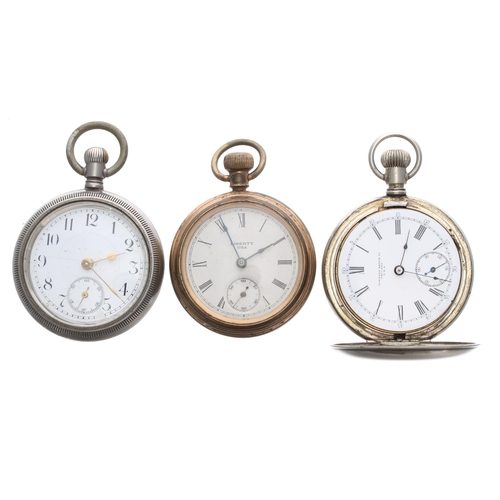 769 - Tornado Watch Co chrome cased lever hunter pocket watch for repair, 56mm; together with a Liberty go... 