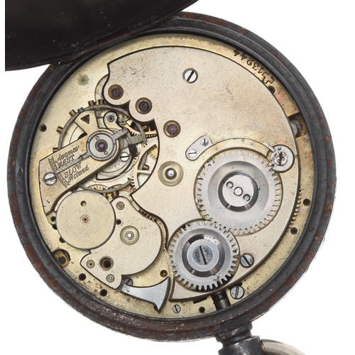 771 - Gunmetal repeating lever pocket watch for repair or spares, frosted movement with compensated balanc... 