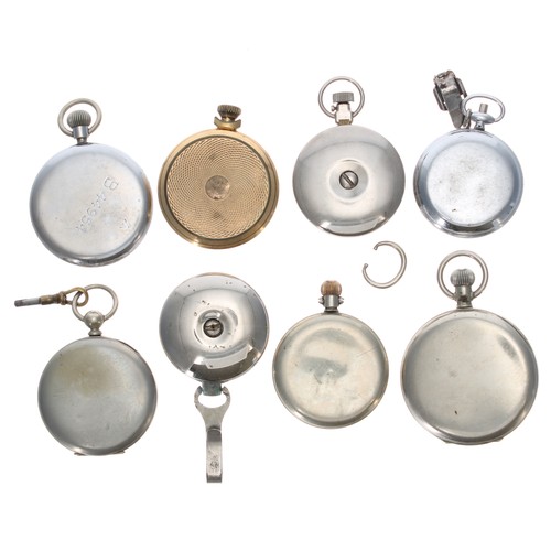 778 - Venner Limited nickel cased pocket stopwatch (working order); three pocket pedometers and four pocke... 