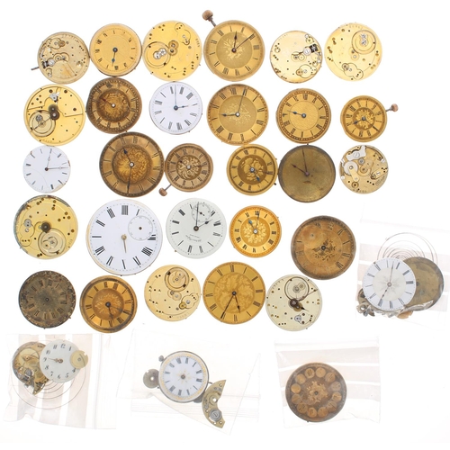 784 - Quantity of cylinder pocket watch and fob watch movements principally for repair (33)... 