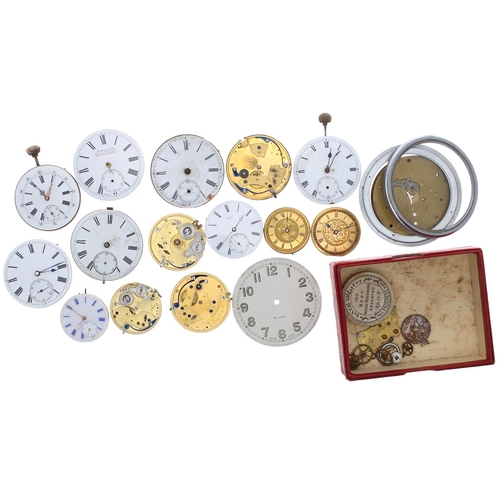 794 - Selection of lever pocket watch and fob watch movements to include makers H. Samuel, Baunmgart, Pear... 