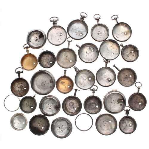 801 - Twenty eight silver verge pocket watch part cases, 22oz