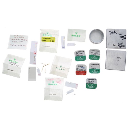 630 - Rolex - assorted parts in packets to include 24-5320, 2135-360, 24-6020, 2130-568, Tudor 1156/17; al... 