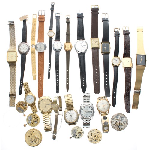 673 - Collection of assorted wristwatches mostly for repair; also a small selection of pocket watch moveme... 