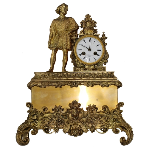 1243 - French ormolu two train mantel clock, the 3