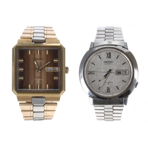 128 - Seiko LM ‘Lord Matic’ two-tone gentleman's wristwatch, ref. 5606-5110, 33mm; together with a Seiko a... 