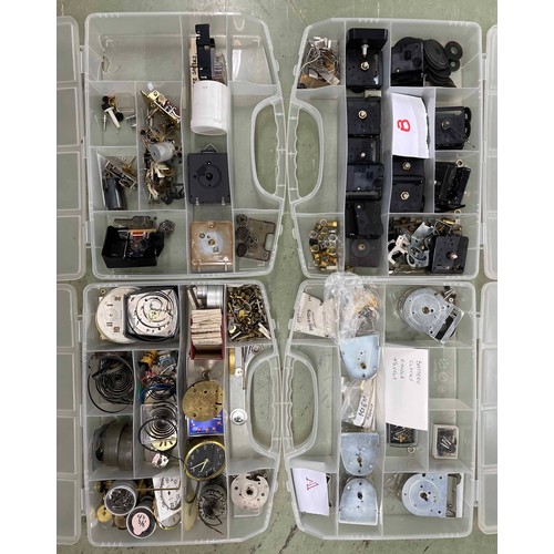 1099 - Large quantity of mainly small electric battery clock movements etc