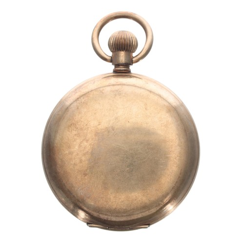 264 - Limit gold plated lever hunter pocket watch, signed Swiss movement, Roman numeral dial with subsidia... 