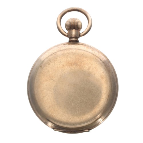 264 - Limit gold plated lever hunter pocket watch, signed Swiss movement, Roman numeral dial with subsidia... 