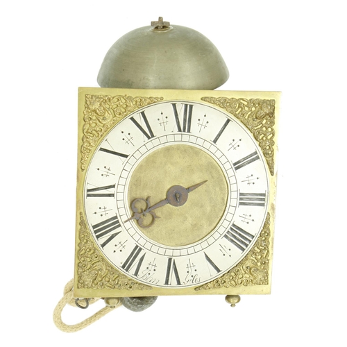 1288 - English brass lantern wall clock, the 8