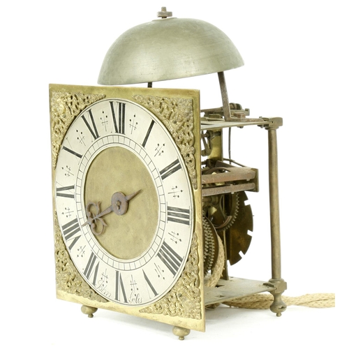 1288 - English brass lantern wall clock, the 8