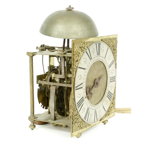 1288 - English brass lantern wall clock, the 8