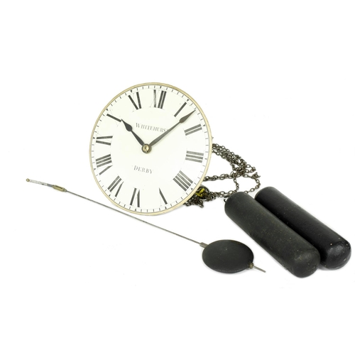 1305 - Good English hook and spike pantry wall clock striking on a bell, the 9