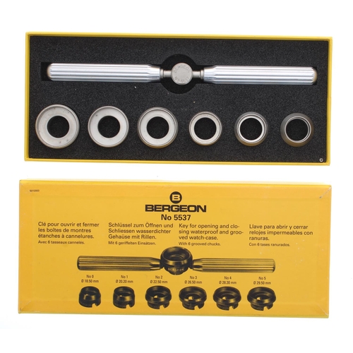 817 - Bergeon No. 5537 tool - key for opening and closing waterproof and grooved watch cases, with six gro... 