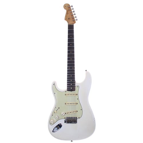 85 - 1962 Fender Stratocaster left-handed electric guitar, made in USA, ser. no. 8xxx0; Body: white refin... 